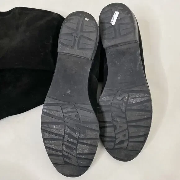 Stuart Weitzman Lowland Stretch Leather Suede Over-the-Knee Boots Black Size 7 - Picture 7 of 9